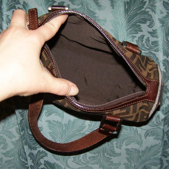 FENDI Zucca Small bag Top handle Satchel AUTHENTIC - Picture 12 of 13